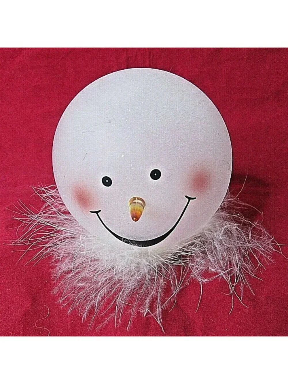 Snowman Holiday Light Cover Frosted Glass Decorative Accent Pre-Owned
